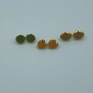 3 pairs of Easter colored post earrings